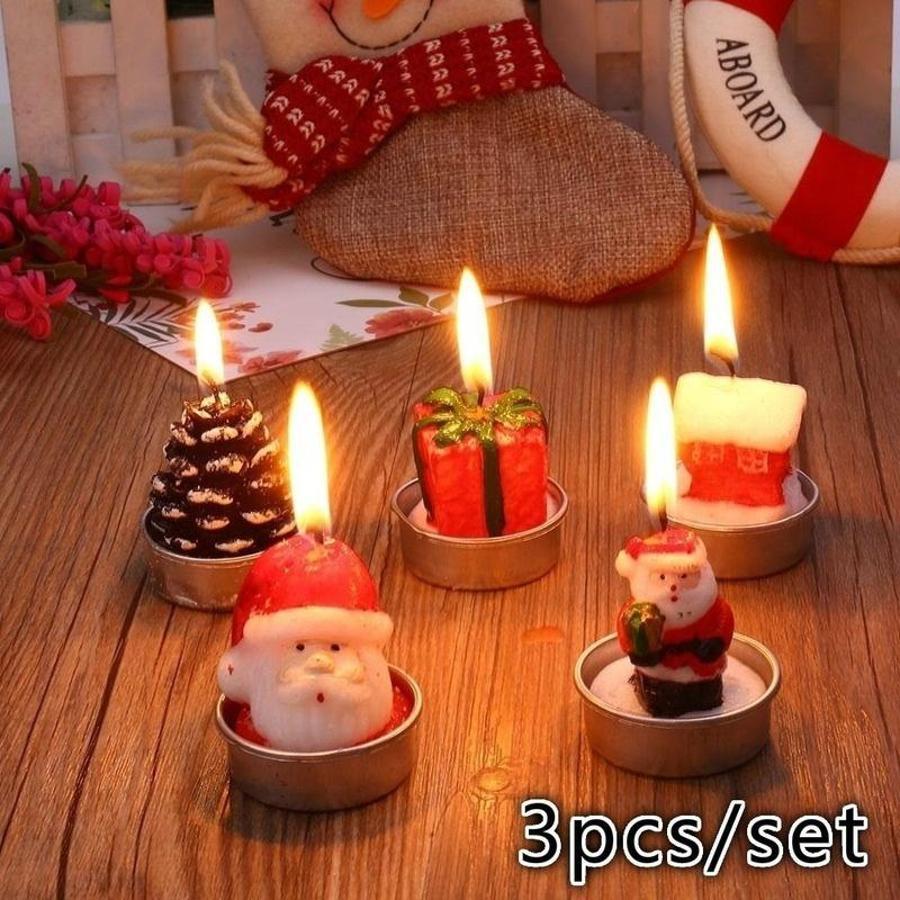 3Pcs Christmas Decorative Cand - огляд і ціна Holiday Candle Set